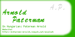 arnold paterman business card